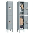 thumbnail image 1 of STANI 2-Tier Metal Locker Steel Employees Lockers for Office, Metal Storage Locker Cabinet with Louvers, 2 Door Locker for Employee Gym, Home, School, 1 of 6