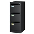thumbnail image 1 of STANI 3 Drawer Black File Cabinet with Lock,Metal Locking Filing Cabinets for Home Office, Vertical Filing Cabinet Organizer for Legal/A4 Office, 1 of 11