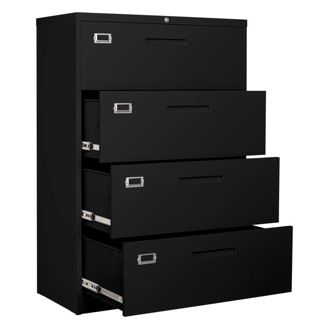 STANI 4 Drawer File with Lock, Metal Lateral Filing
