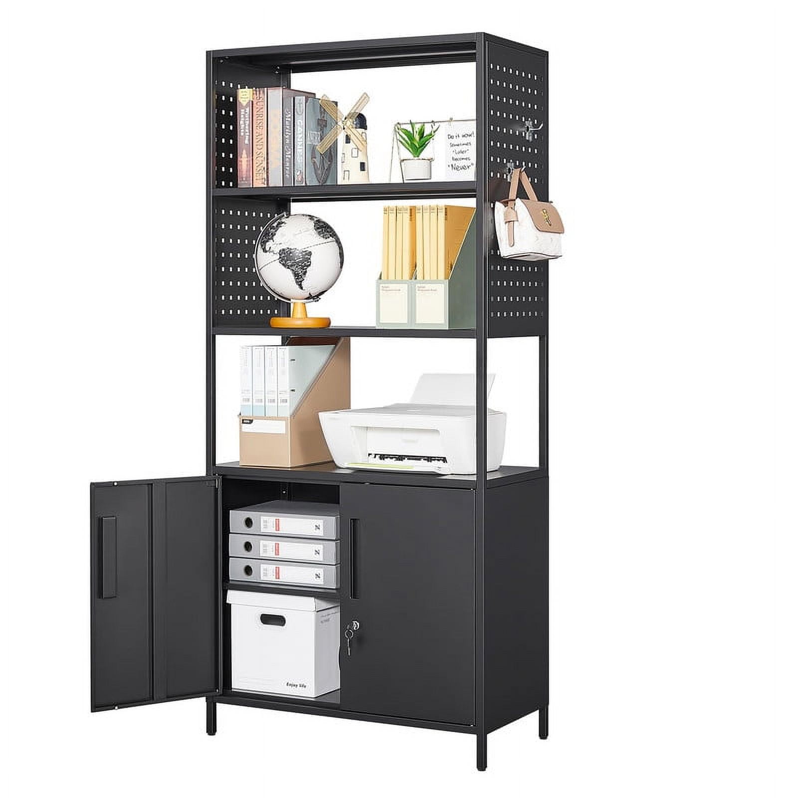 STANI 5Tier Metal Garage Storage Shelves Heavy Duty with Lock and