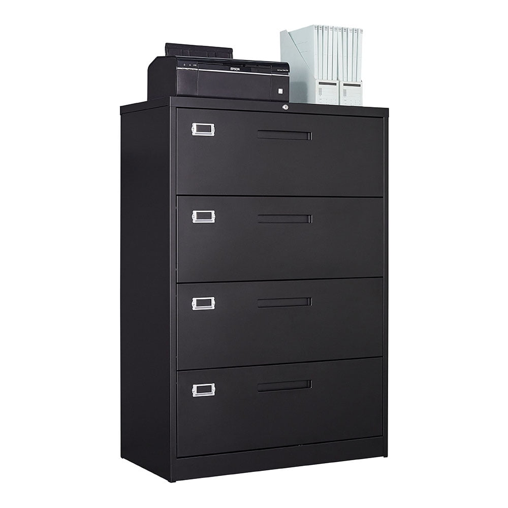 Letaya File Cabinets,4 Drawer Metal Lateral Filing Organization Storage  Cabinets with Lock,Home Office for Hanging Files Letter/Legal/F4/A4 Size