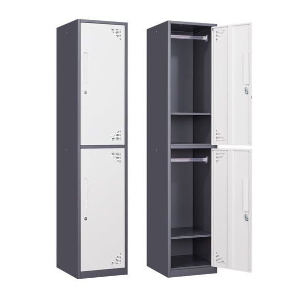 STANI Metal Locker Steel Storage Cabinet with 2 Doors for Office School Gym Metal Storage Locker Cabinets for Employees Students Steel Locker