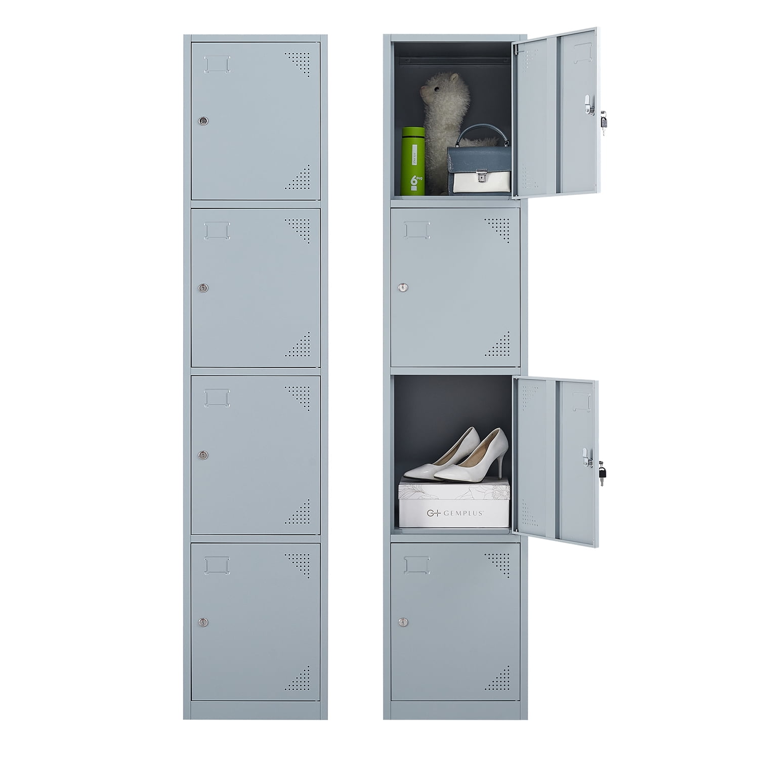 STANI Metal Locker Steel Storage Cabinet with 4 Doors for Office