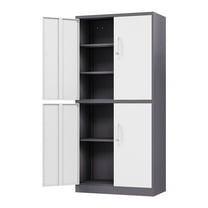 STANI Metal Locker Storage Cabinet,71" Tall Steel Storage Cabinets with 4 Doors,3 Adjustable Shelves for Home,Office,School,Gym