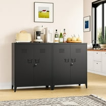 STANI Metal Locker with 2 Doors, Metal Storage Sideboard Accent Cabinets for Kitchen, Pantry, Home Office and Garage