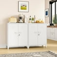 thumbnail image 1 of STANI Metal Locker with 2 Doors, White Storage Sideboard Accent Cabinets for Kitchen, Pantry, Home Office and Garage, 1 of 11
