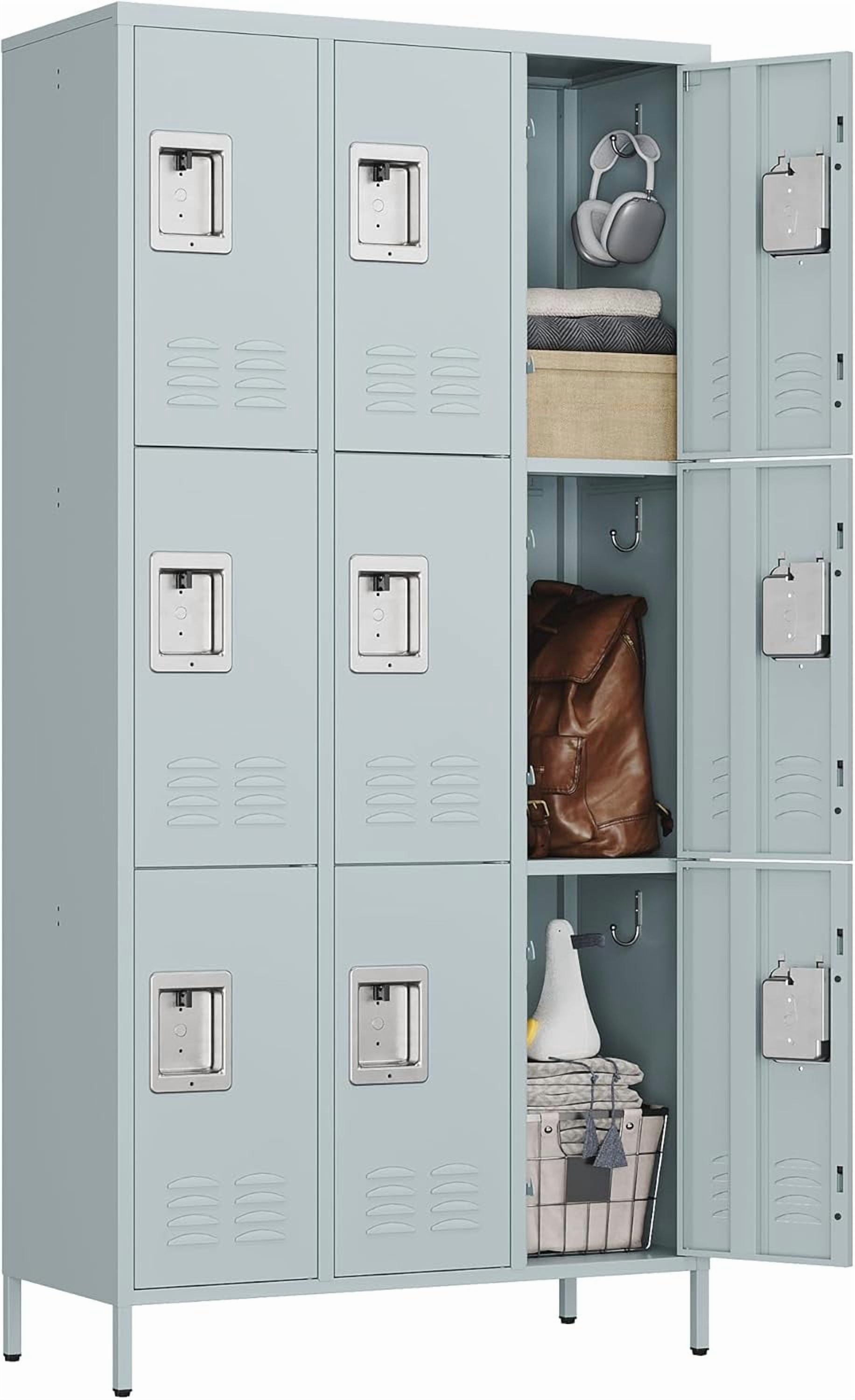 STANI Metal Lockers for Employees with Lock, 9 Doors Tall Steel Storage ...