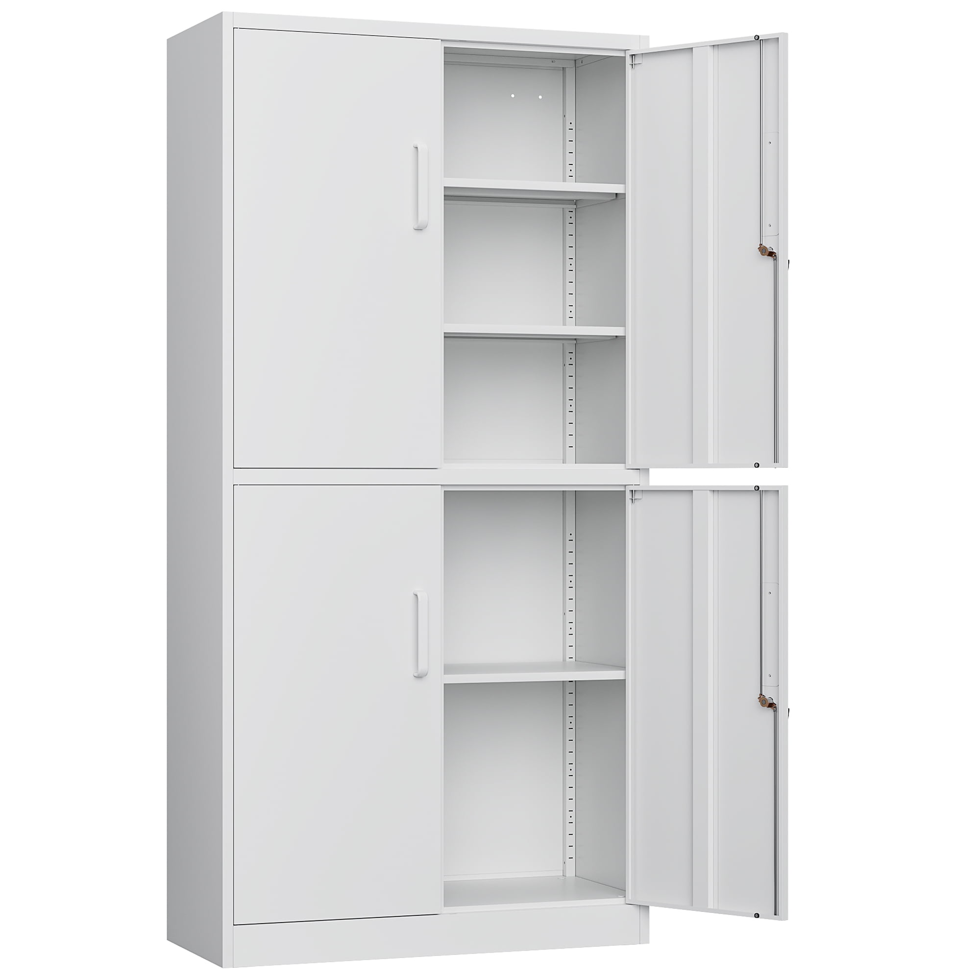 STANI Metal Storage Cabinet, Lockable Steel Locker, 2 Adjustable ...