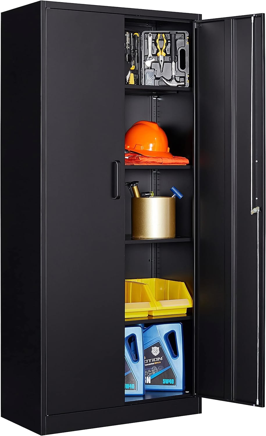 Storage Cabinet with doors and 4 adjustable shelves