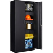 STANI Metal Storage Cabinet, 71  Tall Steel Cabinets with Locking Door and 4 Adjustable Shelves, Steel Classic Storage Cabinet for Home, School, Office, Garage