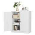 thumbnail image 1 of STANI Metal Storage Cabinet with 2 Adjustable Shelves, 35"H Steel Counter Cabinet with Lockable Doors for Home Office, 1 of 10