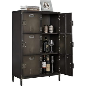 STANI Metal Storage Cabinet, Storage Locker Employees Locker with 6 Doors, 47" Height Steel Cabinet with Lockable Doors, Storage Cabinet with Adjustable Feet for Home Office Gym Clothes