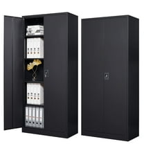 STANI Metal Storage Cabinet with Lock Door, Adjustable Shelf Steel Lockers for Office, Home,Kitchen,Garage Tool Utility Cabinet