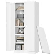 STANI Metal Storage Cabinets with Lock Door,Steel Locker Garage Cabinets 5 Adjustable Shelves for Home,Office, Warehouse
