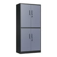 thumbnail image 1 of STANI Metal Tools Storage Cabinet, Black&Gray Garage Utility Cabinet,4 Doors & 3 Adjustable Shelves, Steel Locker with Lockable Door for Office, Home, Pantry, 1 of 8