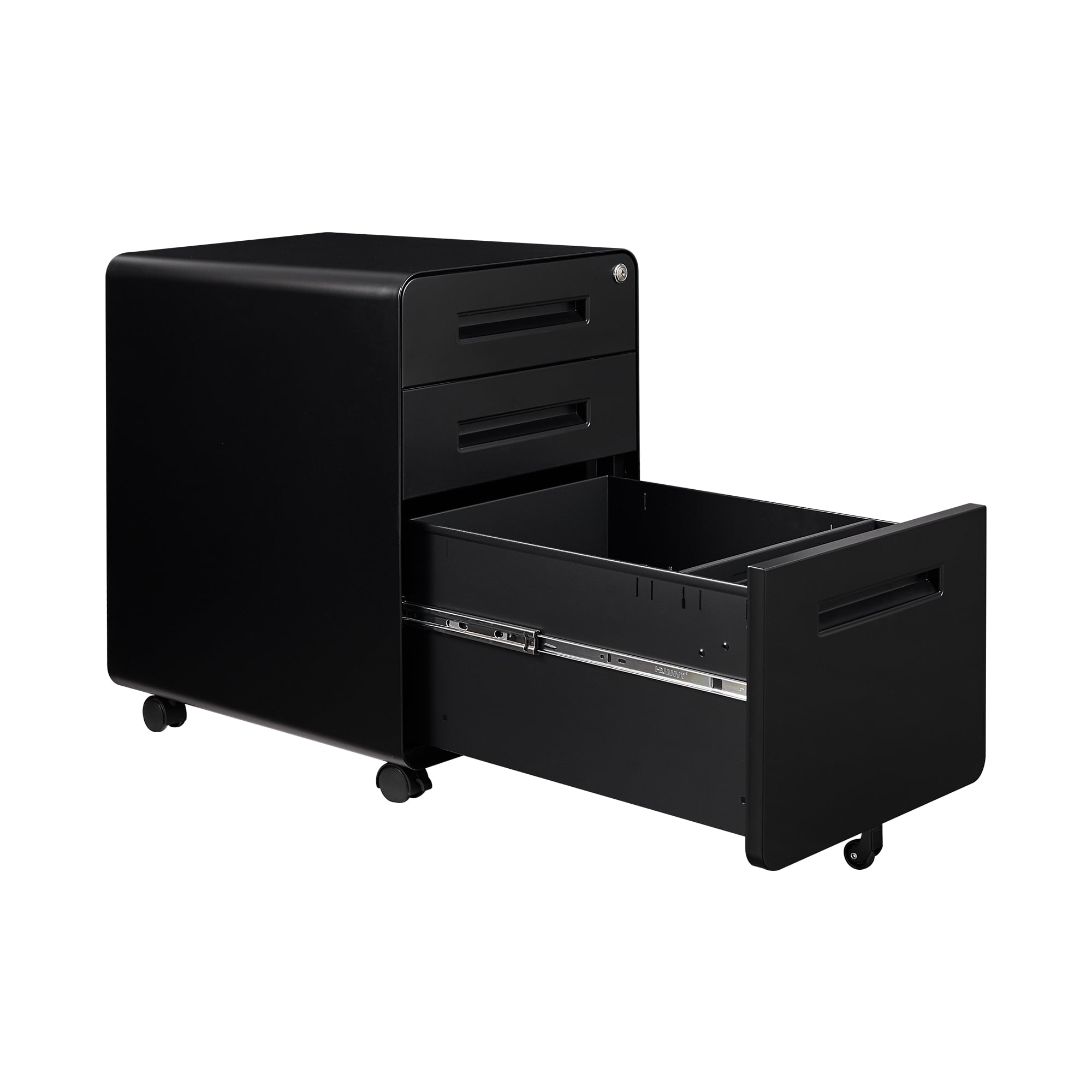STANI Mobile File Cabinet 3 Drawer Metal Storage Filing Cabinet with Lock and Key, Under Desk Legal Letter File Rolling Cabinets with Anti - tilt Wheels for Home & Office