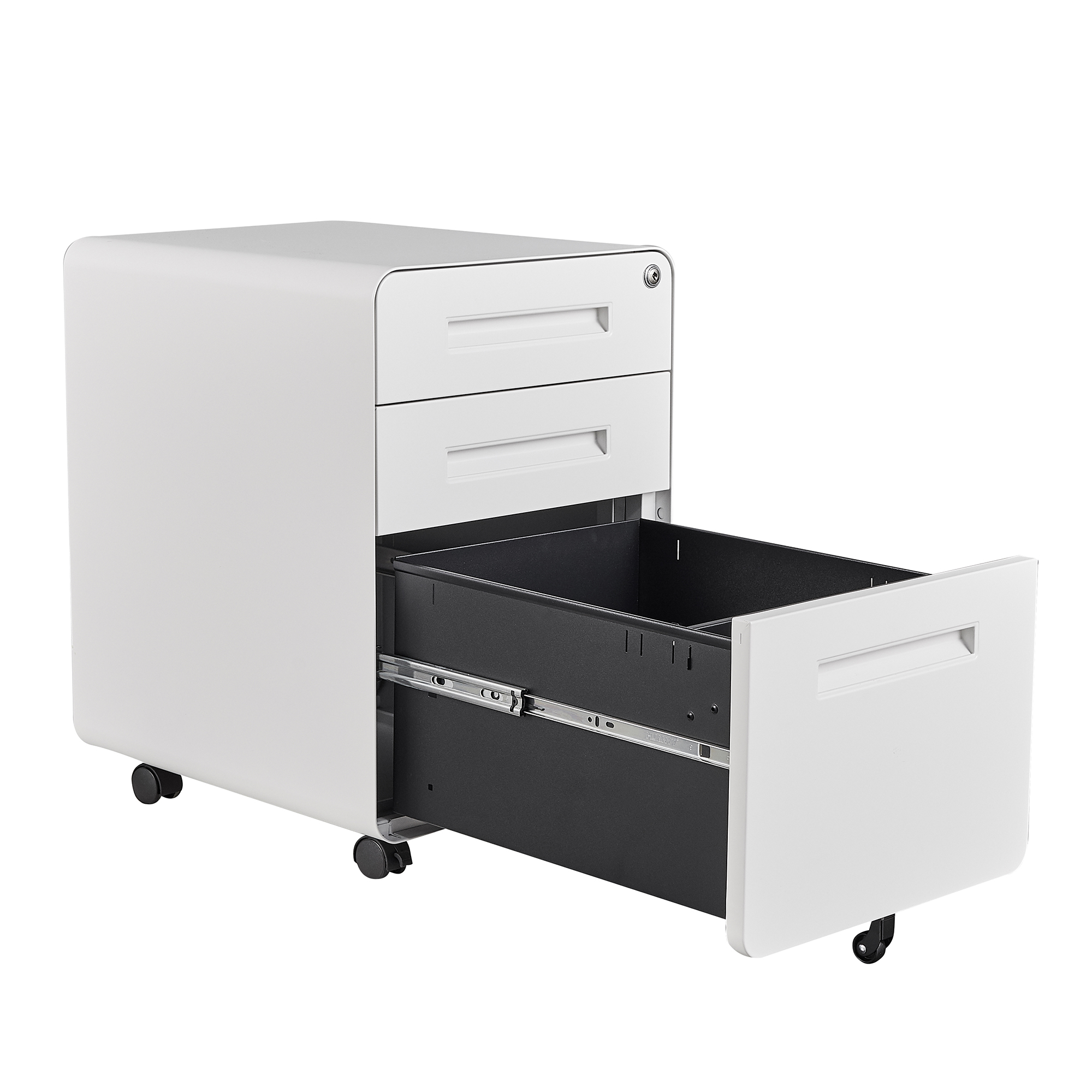 STANI Mobile File Cabinet 3 Drawer Metal Storage Filing Cabinet with Lock and Key, Under Desk Legal Letter File Rolling Cabinets with Anti - tilt Wheels for Home & Office - image 1 of 7