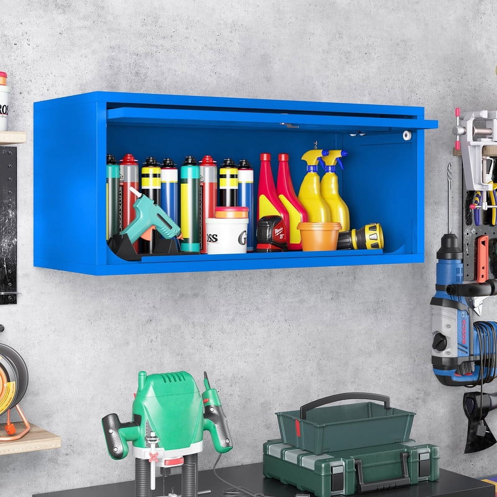 STANI Wall Mount Metal with UpFlip Doors,Wall Hanging Storage