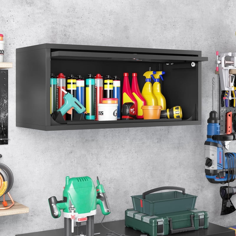 STANI Wall Mount Metal with UpFlip Doors,Wall Hanging Storage with Locking