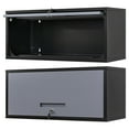 thumbnail image 1 of STANI Wall Mount Metal Cabinet with Up-Flip Doors,Wall Hanging Storage Cabinets with Locking Doors,Black Gray Tool Chest Cabinet for Garage Basement, 1 of 12