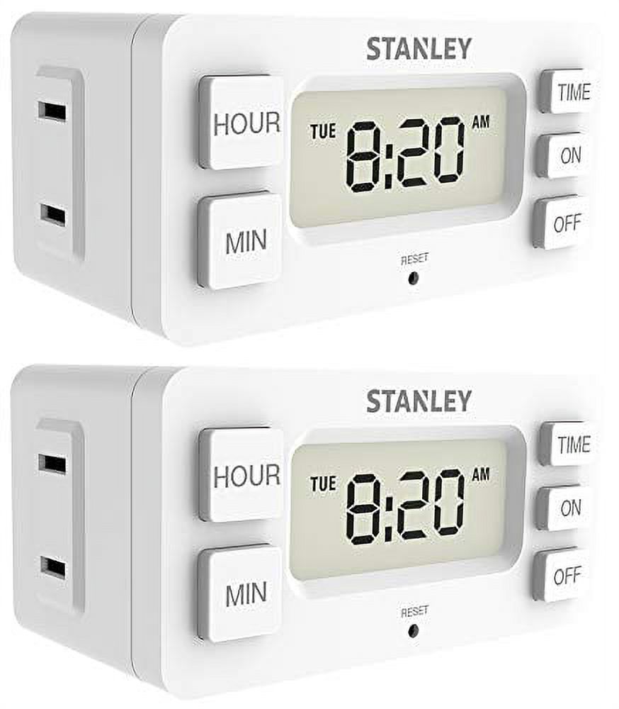 STANLEY 1Outlet Easy Set Daily Digital Timer, 2PACK
