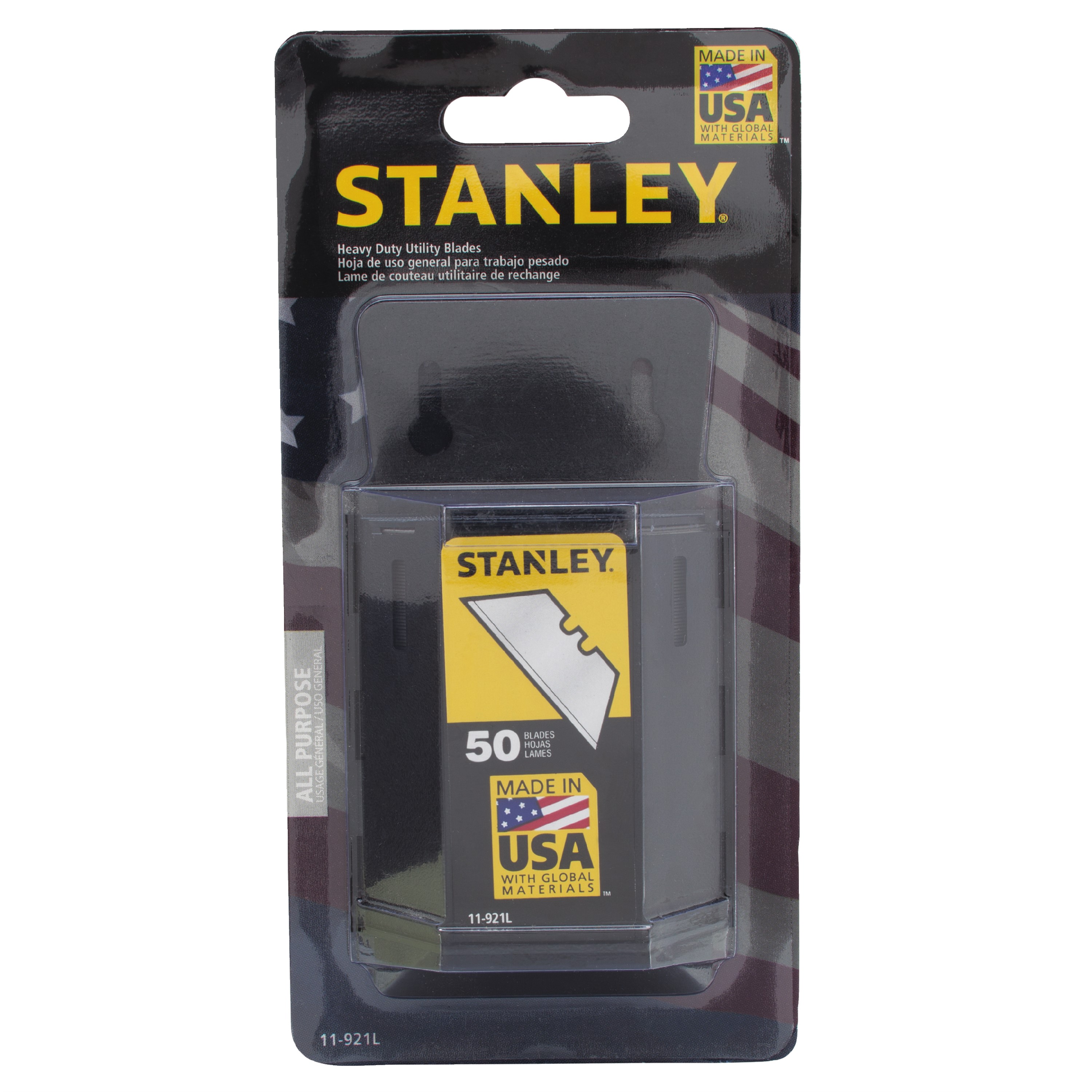 STANLEY 11-921L 50pk 1992 Heavy-Duty Utility Blades With Dispenser - image 1 of 3