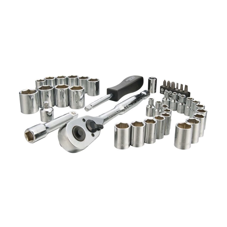 STANLEY, Mechanics Tool Set, 40-Piece, Chrome, High-Alloy Steel