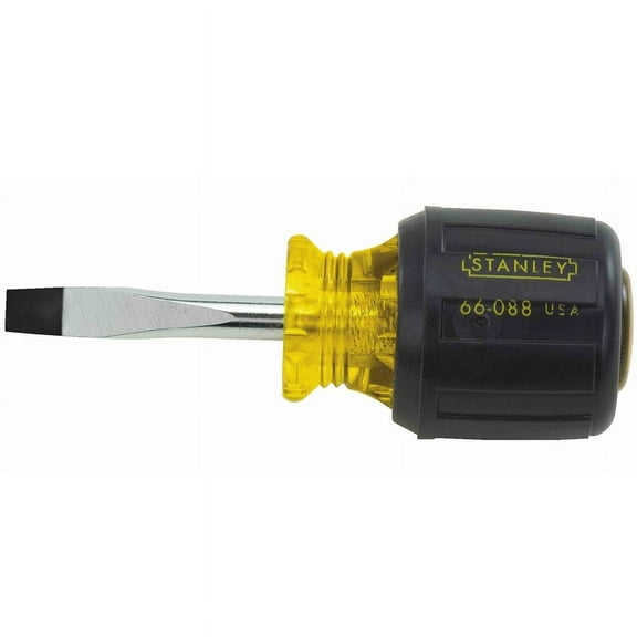 STANLEY 66-088 1/4" x 1-1/2" Vinyl Grip Stubby Standard Tip Screwdriver