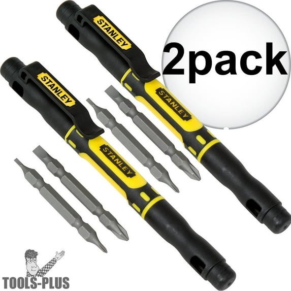 STANLEY 66-344 Pocket Multi-Bit Screwdriver,4-in-1,3 Pc (2 Pack)