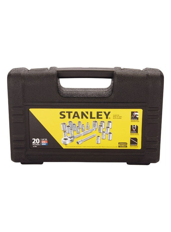 STANLEY Assorted" x 1/4" drive SAE 6 Point Socket Set 20 pc.