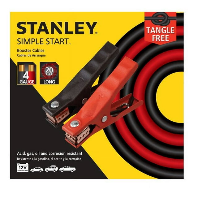 STANLEY Automotive 12 Volt Booster/Jumper Cables (4 Gauge, 20 Foot, BBC4S)
