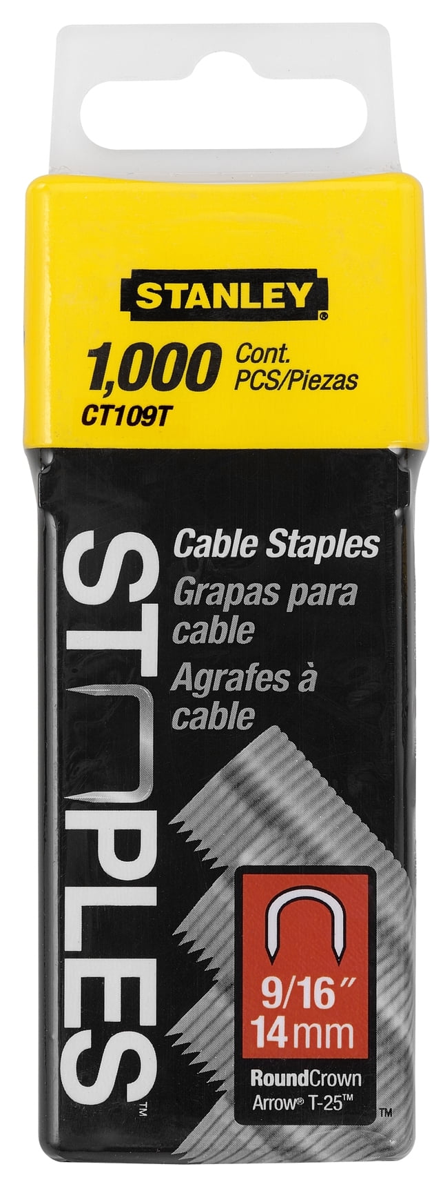 STANLEY CT109T 9/16-Inch Cable Staples, 1000 Ct - Walmart.com