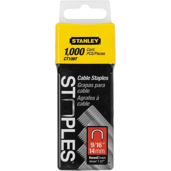 STANLEY CT109T 9/16-Inch Cable Staples, 1000 Ct