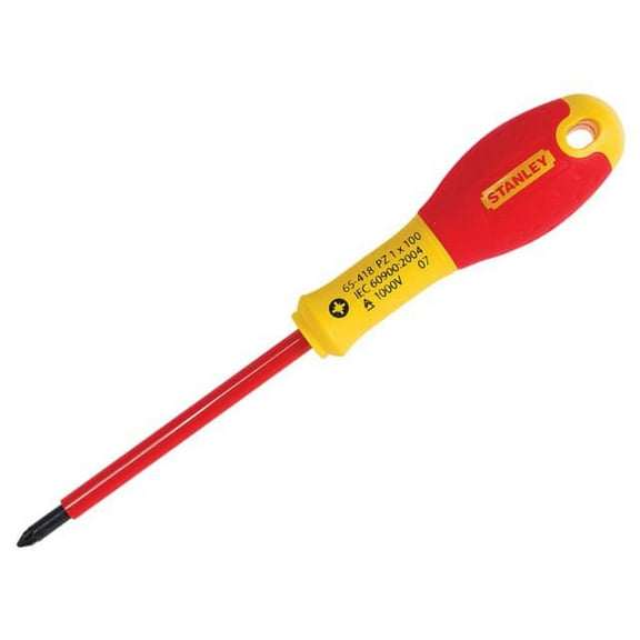 STANLEY - FatMax VDE Insulated Screwdriver Pozidriv Tip PZ1 x 100mm