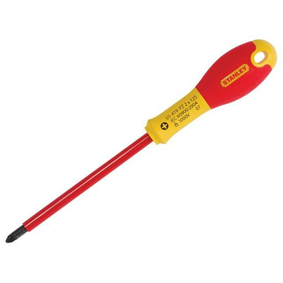 STANLEY - FatMax VDE Insulated Screwdriver Pozidriv Tip PZ2 x 125mm
