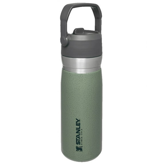 STANLEY IceFlow 22 oz Hammertone Green Double Wall Vacuum Insulated Stainless Steel Water Bottle with Wide Mouth and Straw Lid