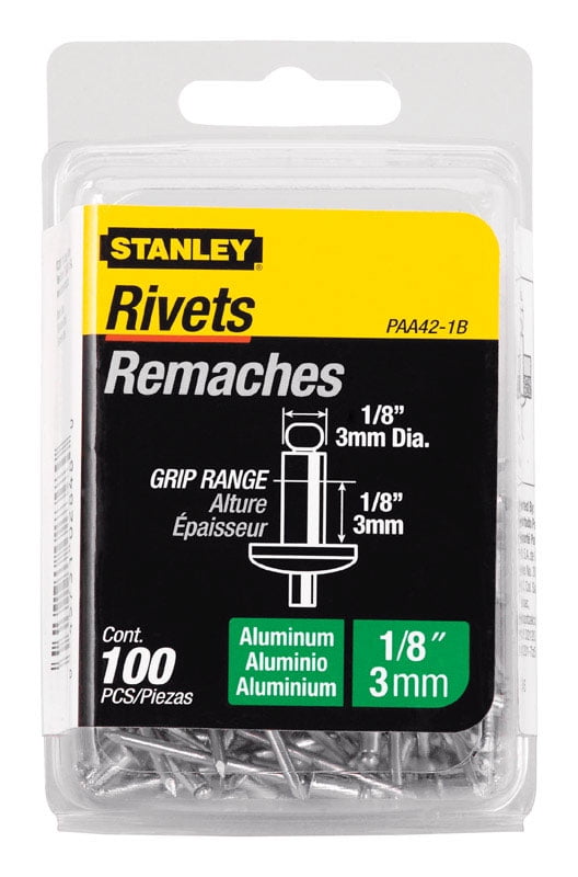 STANLEY PAA42-1B Reusable Pop Rivet 1-1/2 in L Aluminum