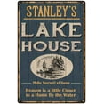 thumbnail image 1 of STANLEY'S Lake House Blue Cabin Home Decor Gift 8x12 Metal 208120038292, 1 of 1