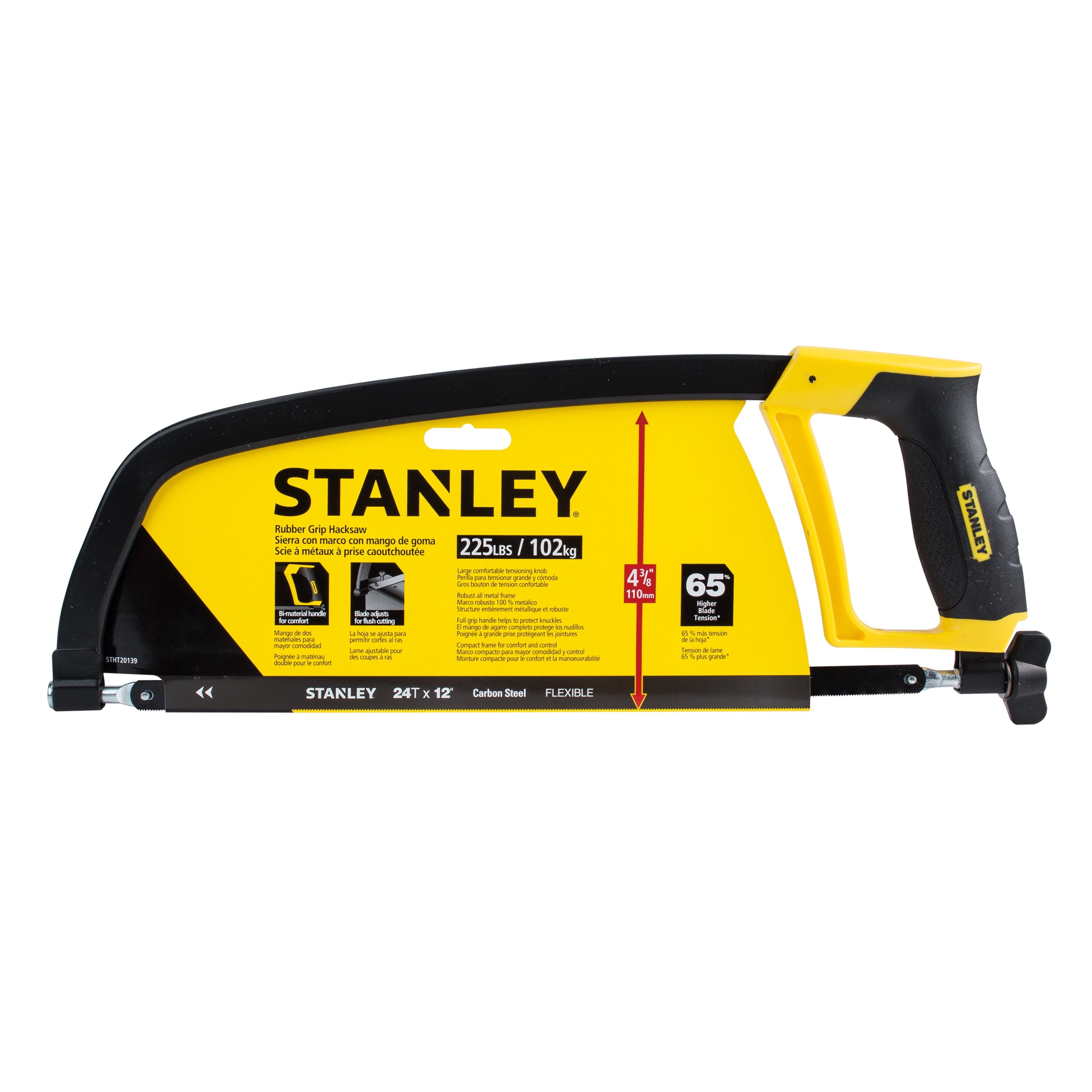 STANLEY STHT20139L 12-Inch Hacksaw Rubber Grip