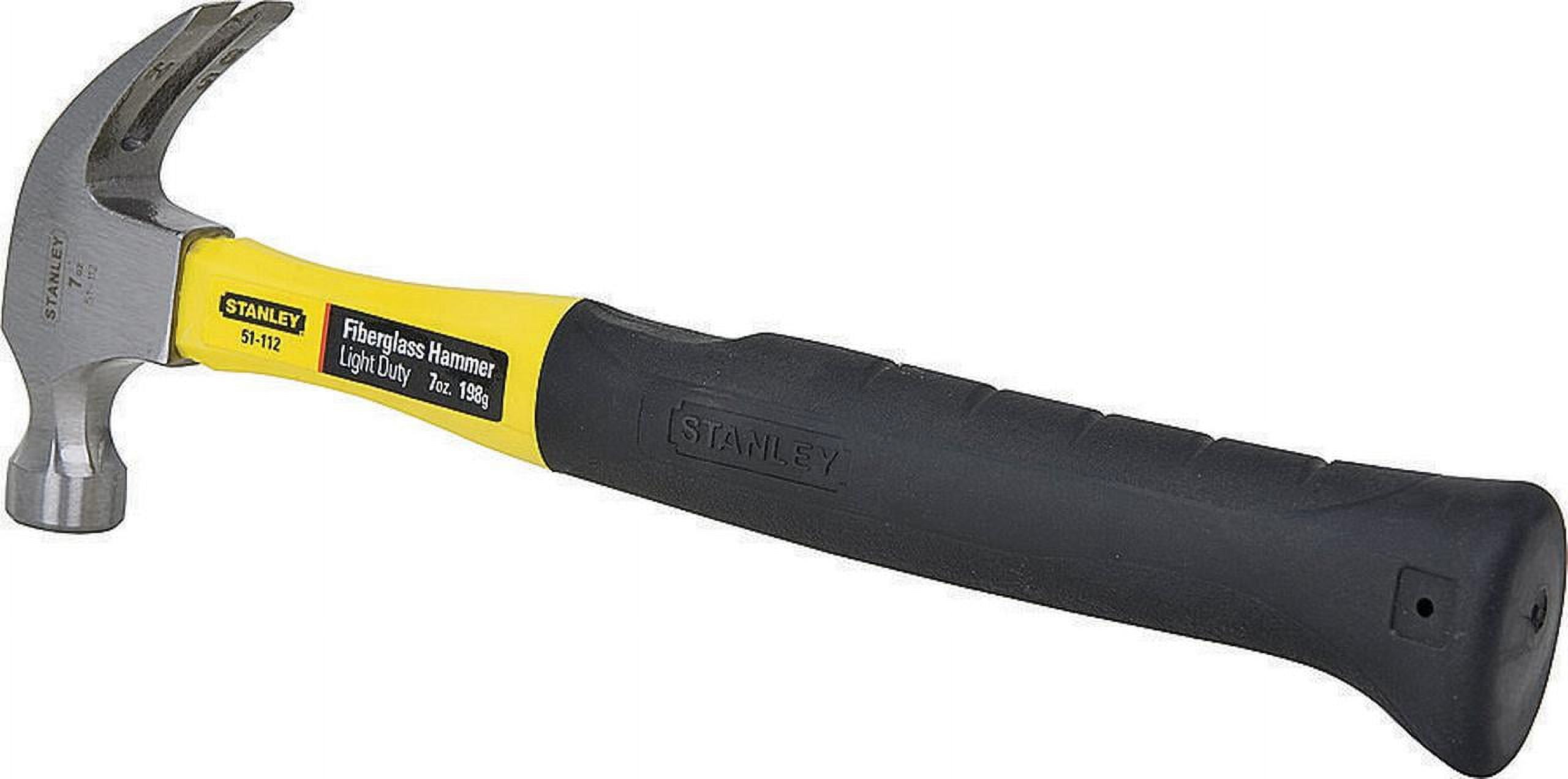 Stanley Tools® STHT51512 - 16 oz. Fiberglass Handle Smooth Face Curved Claw  Nailing Hammer 