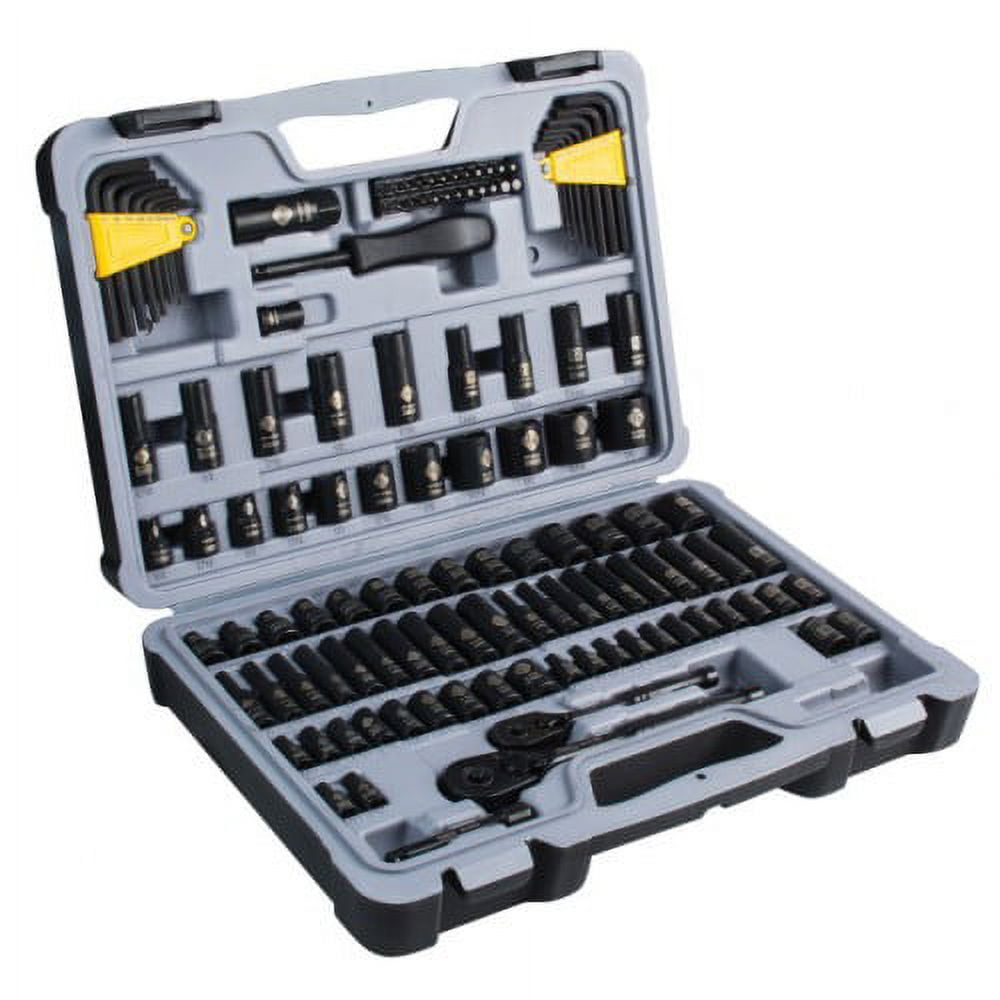 STANLEY STMT72254W 123 Piece Mechanics Tool Set Black Chrome