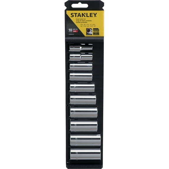 STANLEY STMT81187 10-Piece 3/8-Inch Deep Socket Set SAE