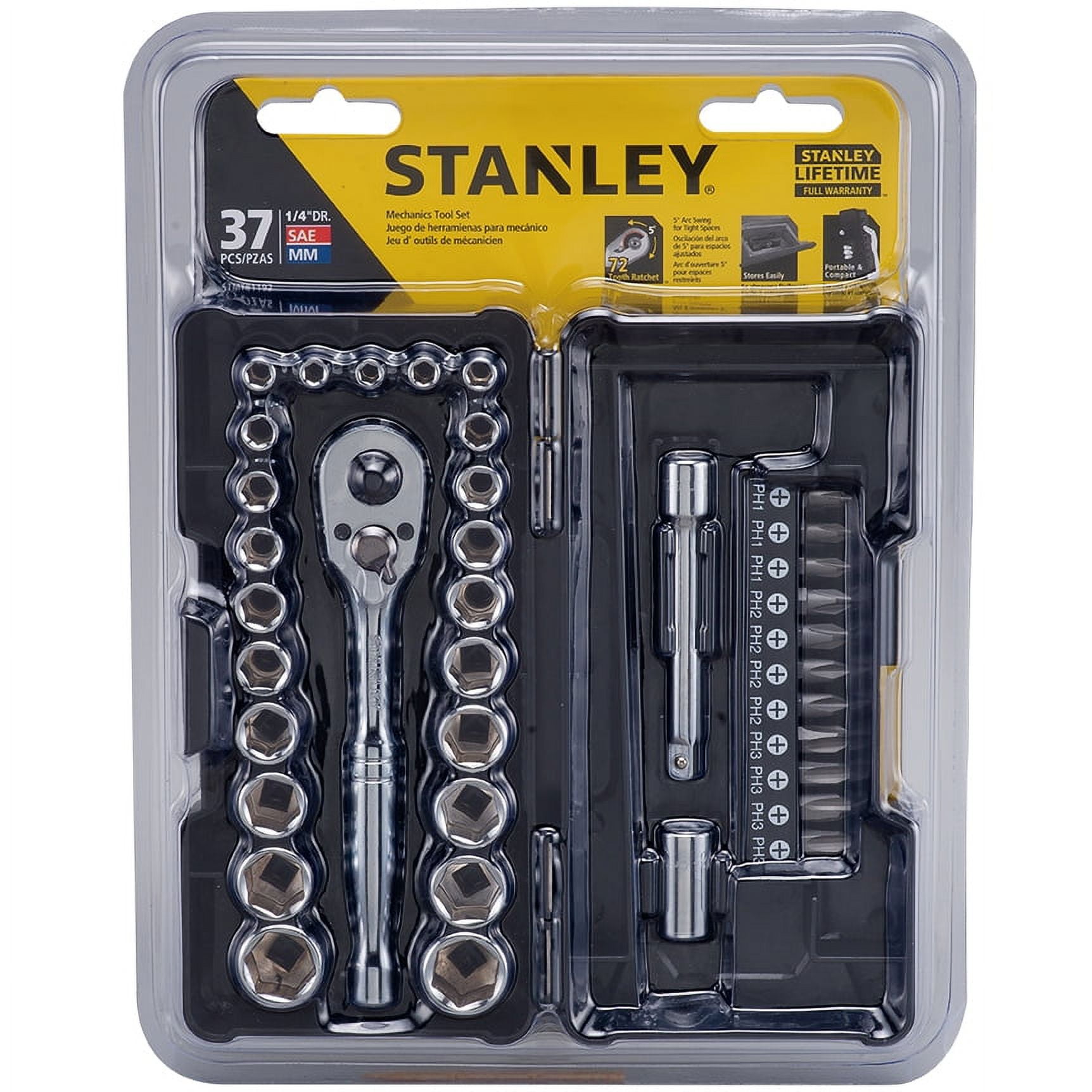 STANLEY Tool Set, Home/Mechanics, 65 Piece (94-248),Black