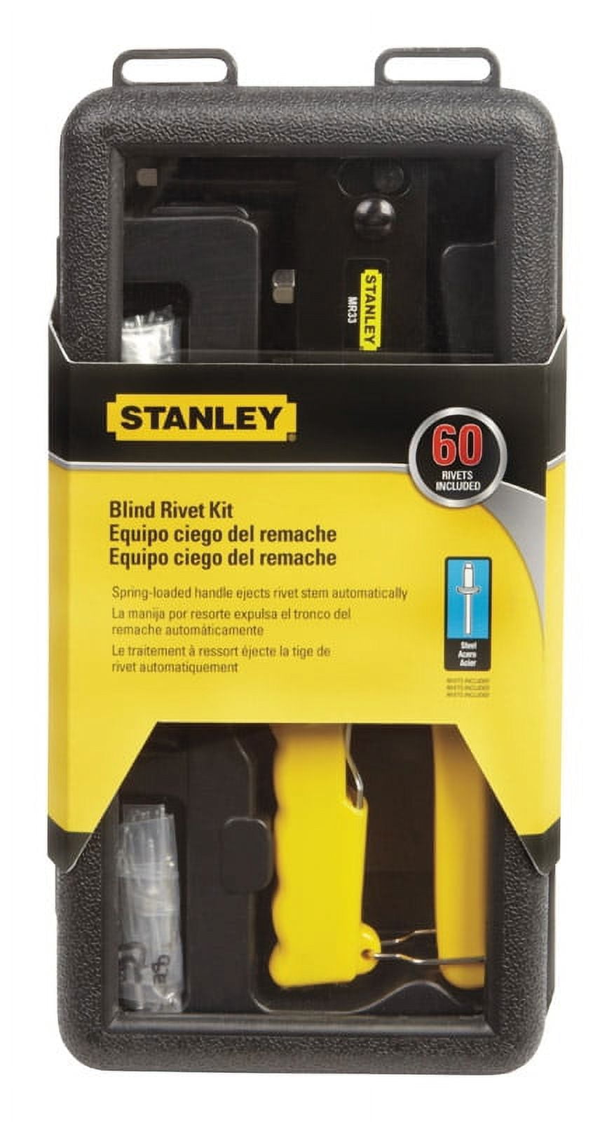 STANLEY Steel Blind Rivet Tool Kit Yellow 60 pc.