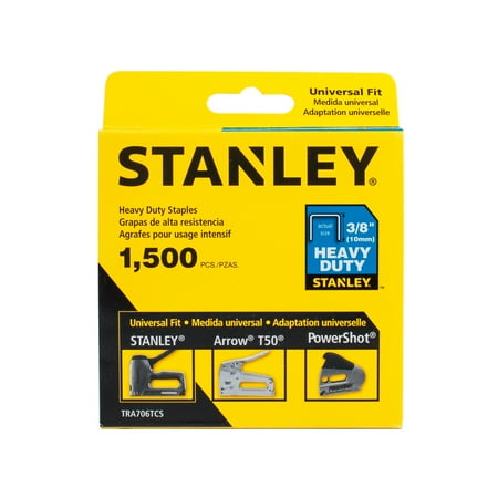 STANLEY TRA706TCS 3/8" Heavy-Duty Staples, 1500 Count