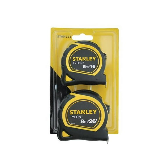 STANLEY - Tylon Pocket Tapes 5m/16ft + 8m/26ft (Twin Pack)