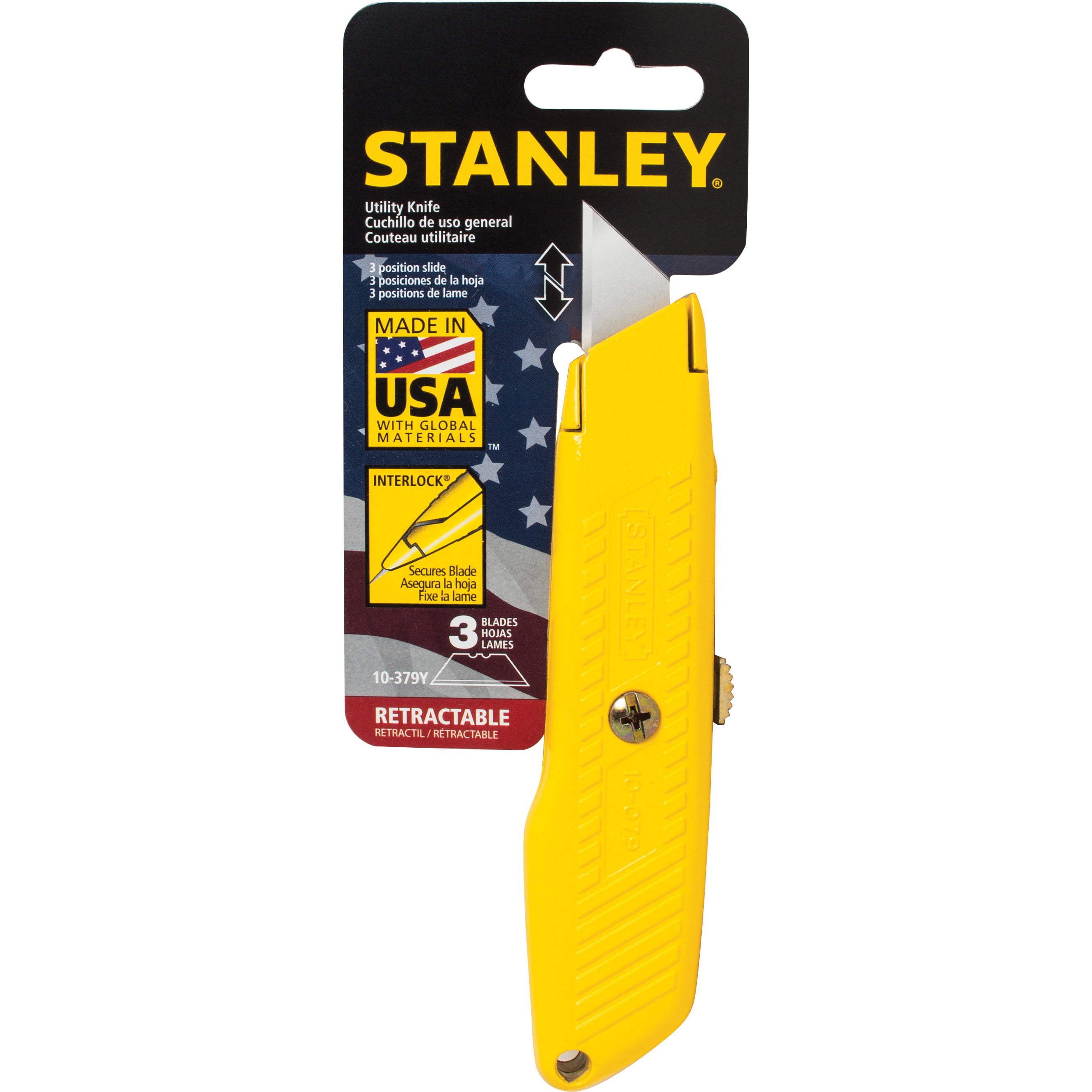 931360-3 Stanley Multipurpose Safety Knife; 6 x 1/2, Yellow