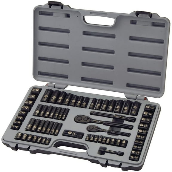 Stanley Mechanics Tool Set 92-824HB Black Chrome Standard - 69 Piece, Black