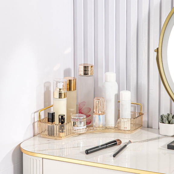 STAOEDU 1-Tier Corner Bathroom Counter Organizer, Countertop Perfume Tray and Vanity Organizer, Makeup Cosmetic Storage, Corner Storage Organizers for Bathroom, Dresser, Kitchen