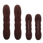 STAOEDU 4 Pieces Magic Hair Donut Hair Bun Maker  Ballet Bun Hair Accessory Brown Color 2 Large and 2 Small